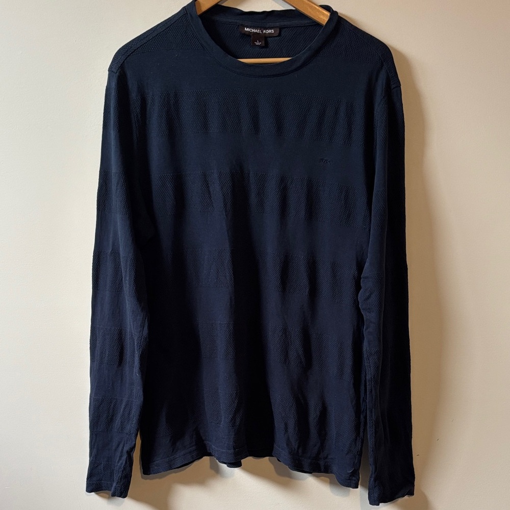 Michael Kors Men's Deep Blue Long Sleeve Tee